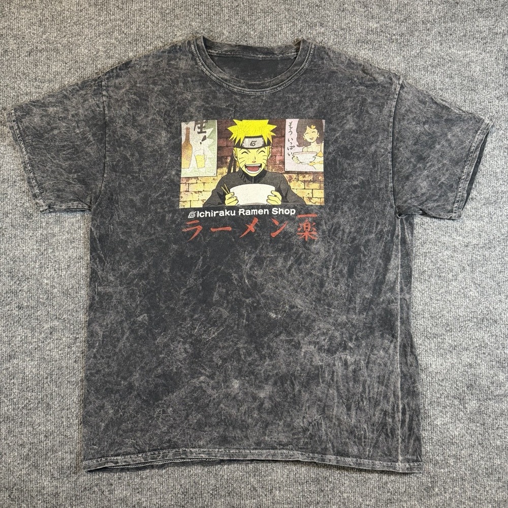 Naruto Shippuden Ichiraku Ramen Shop Men's Gray Anime Tee T-Shirt Size M